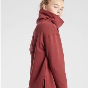 Athleta 24/7 Funnel Neck Sweatshirt - Maple Red